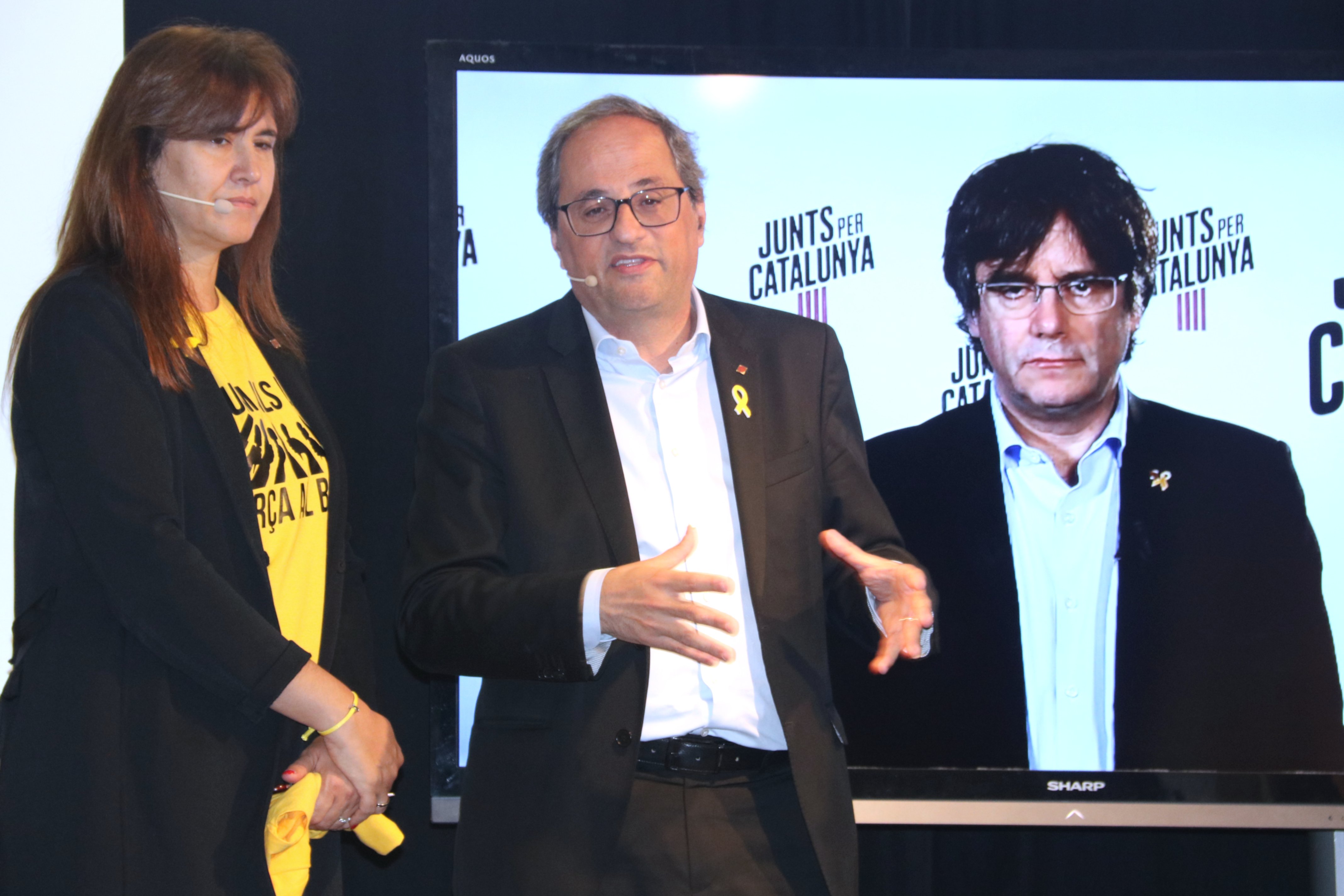 Puigdemont: "Deixem-los amb un pam de nas, si ens volen callar votem JxCat"