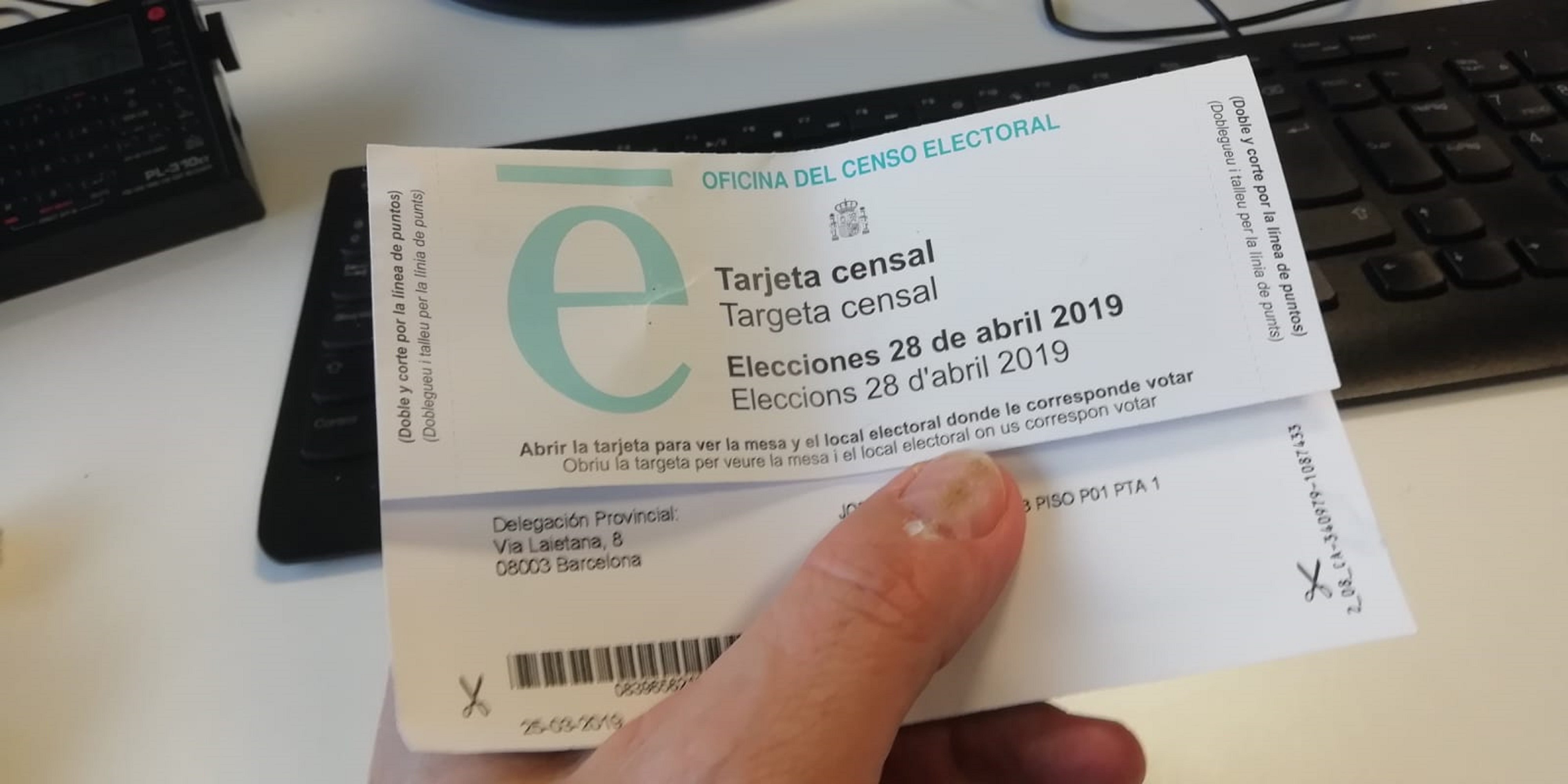 Aviso: la tarjeta censal de hoy también es válida para las elecciones municipales y europeas