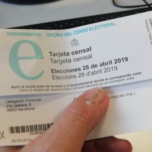 Avís: la targeta censal d'avui també és vàlida per a les eleccions municipals i europees