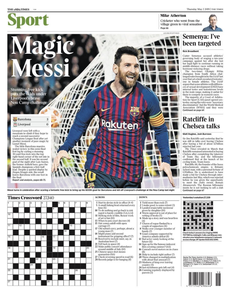 messi the times