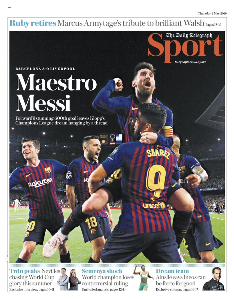 messi daily telegraph