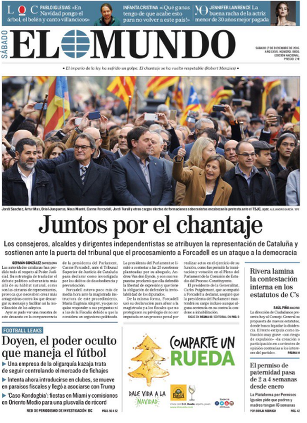 'El Mundo': "Junts pel xantatge"