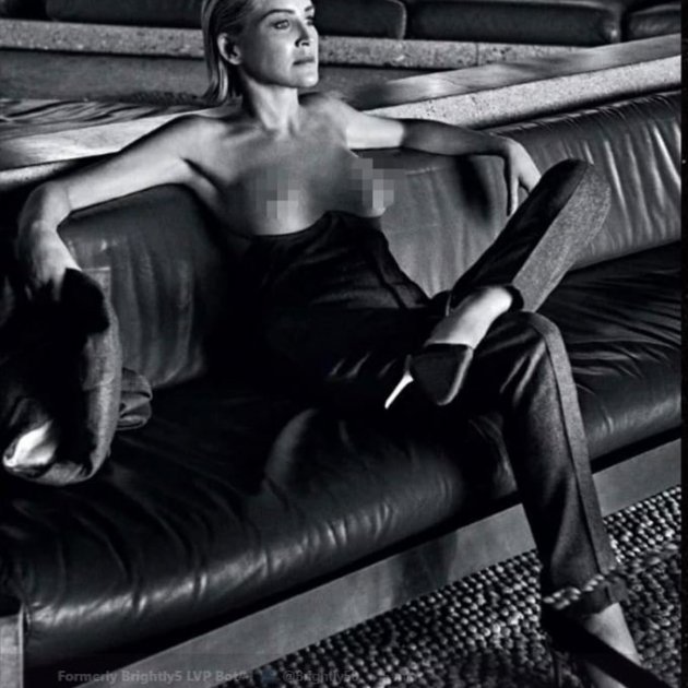 Sharon Stone portada Vogue topless censurada @Vogue.pt