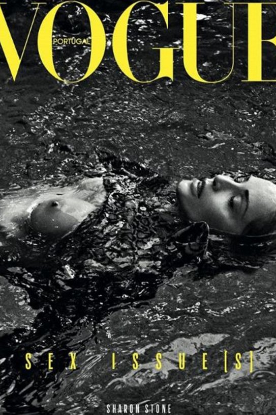 Sharon Stone portada Vogue topless @Vogue.pt