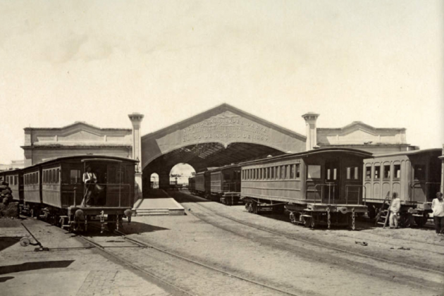 Estación Parque (1857). Primer ferrocarril de Argentina. Font Archivo de la Nación. Buenos Aires