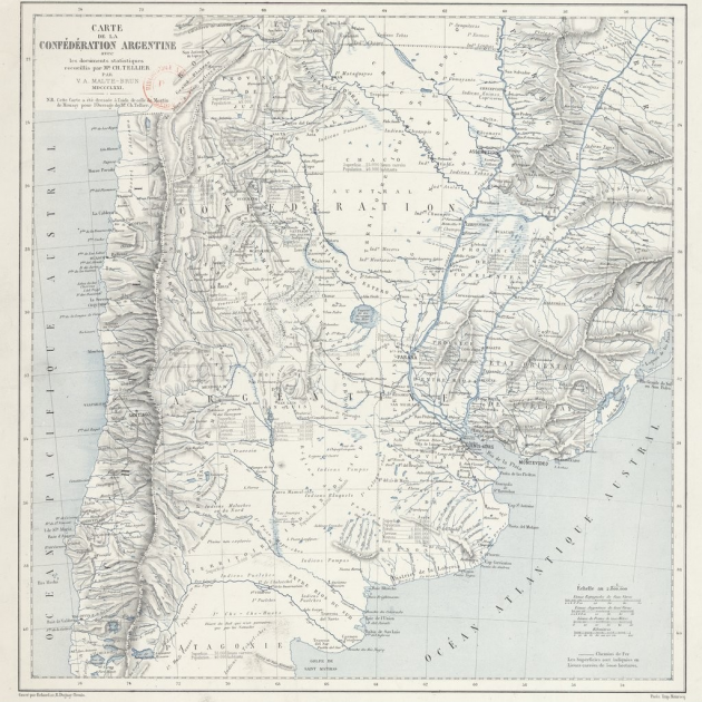 Mapa de la Confederació Argentina (1871). Font Bibliotheque Nationale de France