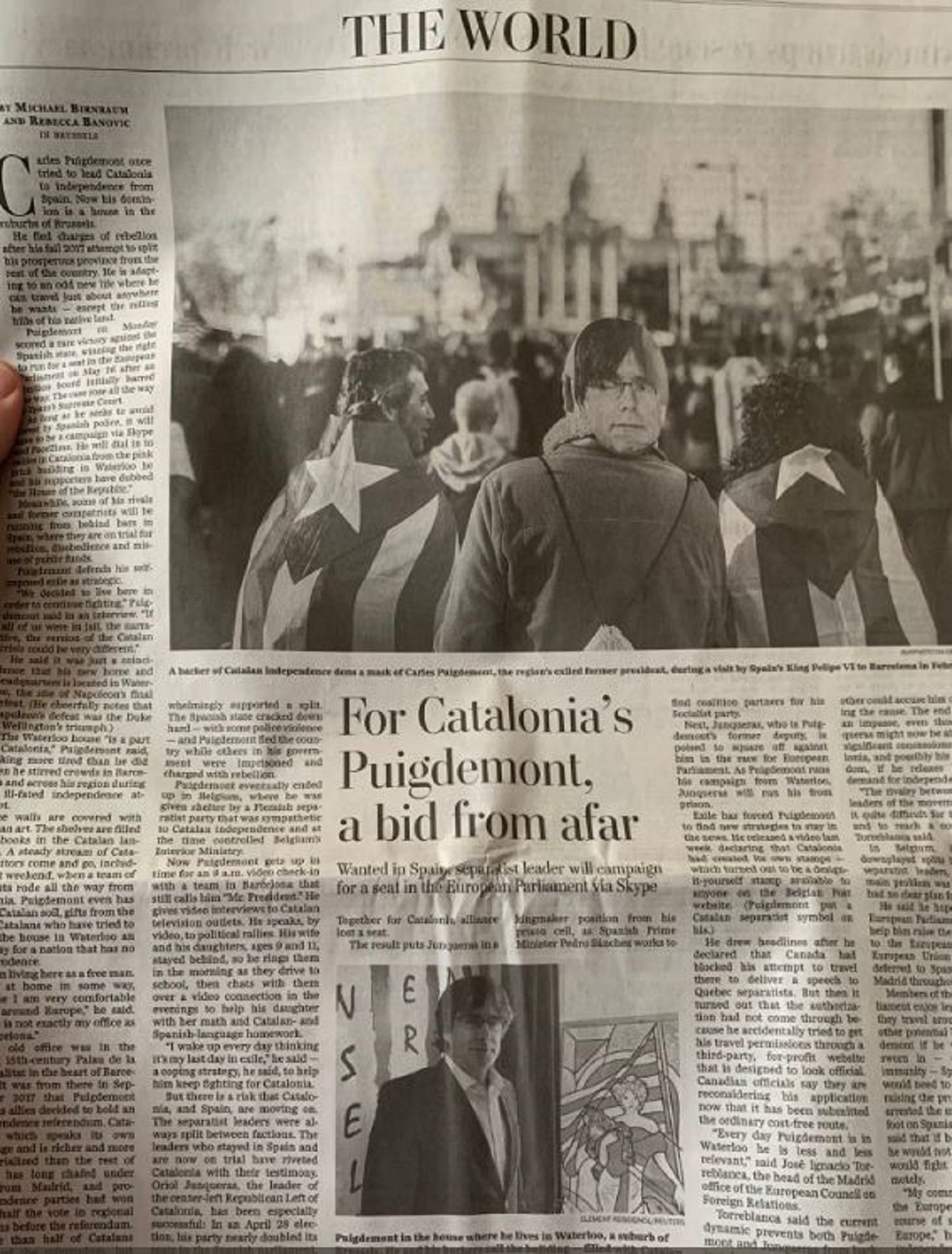 El 'Washington Post' dedica una página a Puigdemont en plena campaña