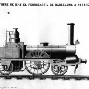 Test 59. Primera locomotora de la península ibèrica (1848). Font Museu del Ferrocarril Test 59. Primera locomotora de la península ibèrica (1848). Font Museu del Ferrocarril