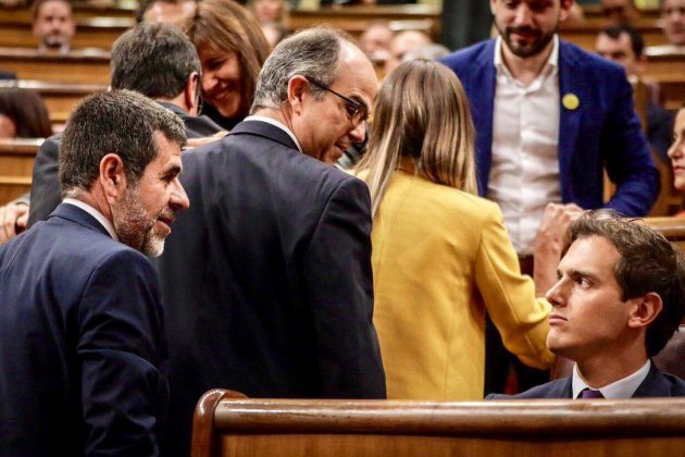 Albert Rivera mirada Josep Rull Jordi Sànchez - Twitter Rivera