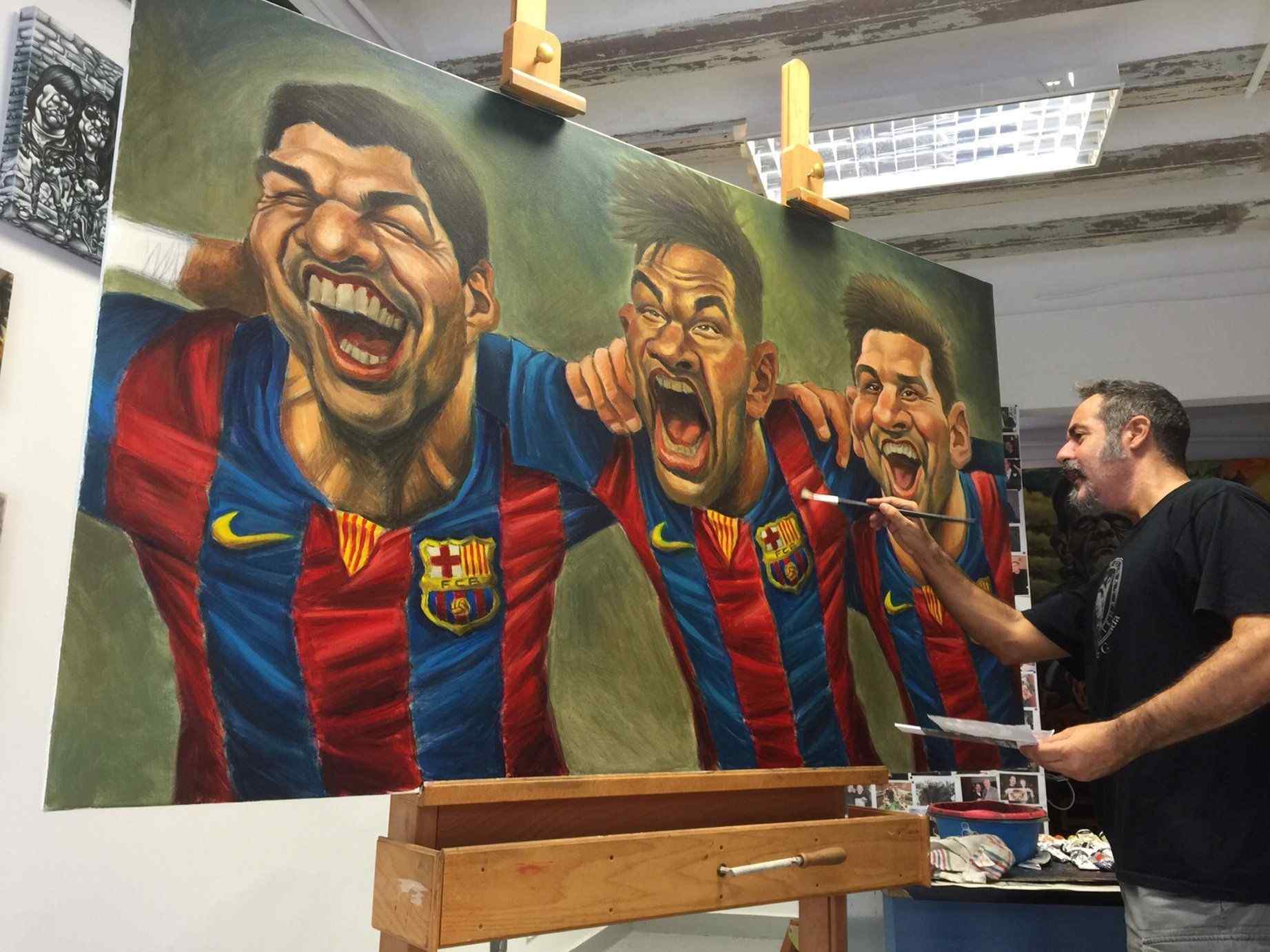 Comença la subhasta solidària del quadre del trident del Barça