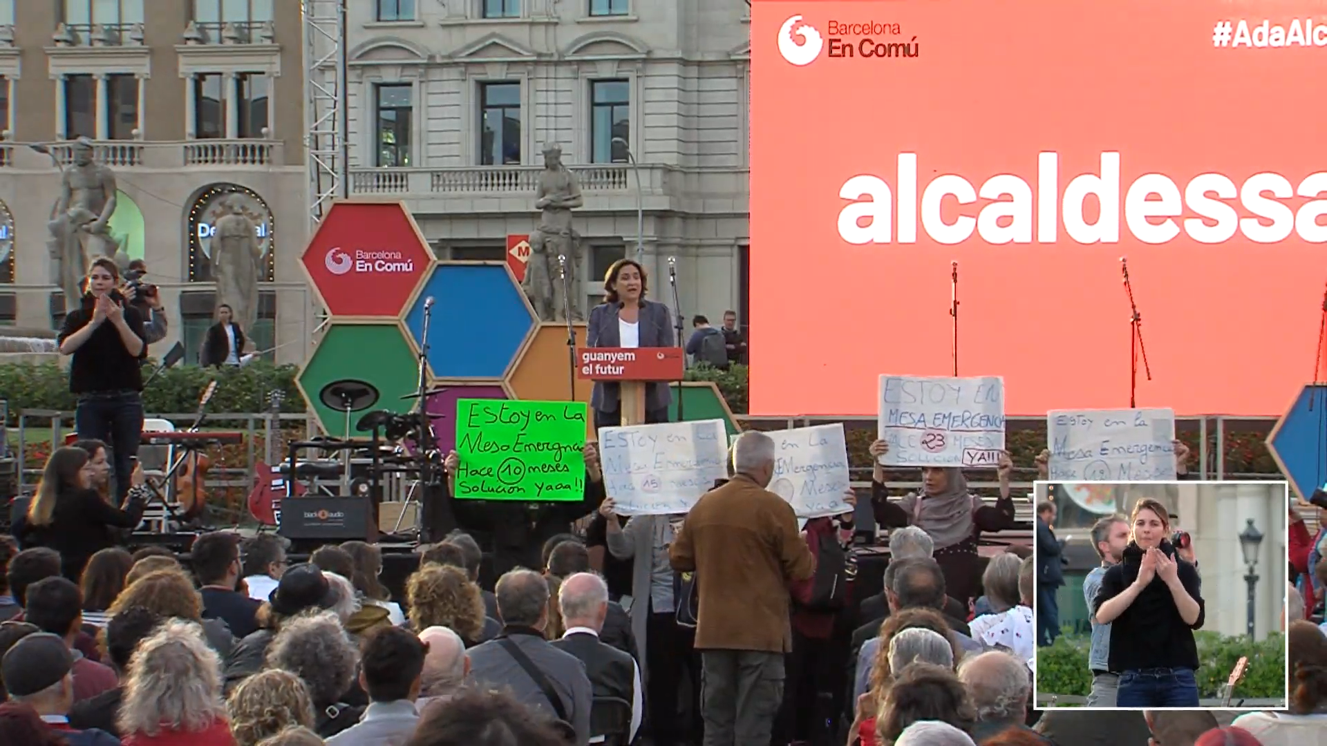 ada colau miting plaça catalunya ada colau miting plaça catalunya