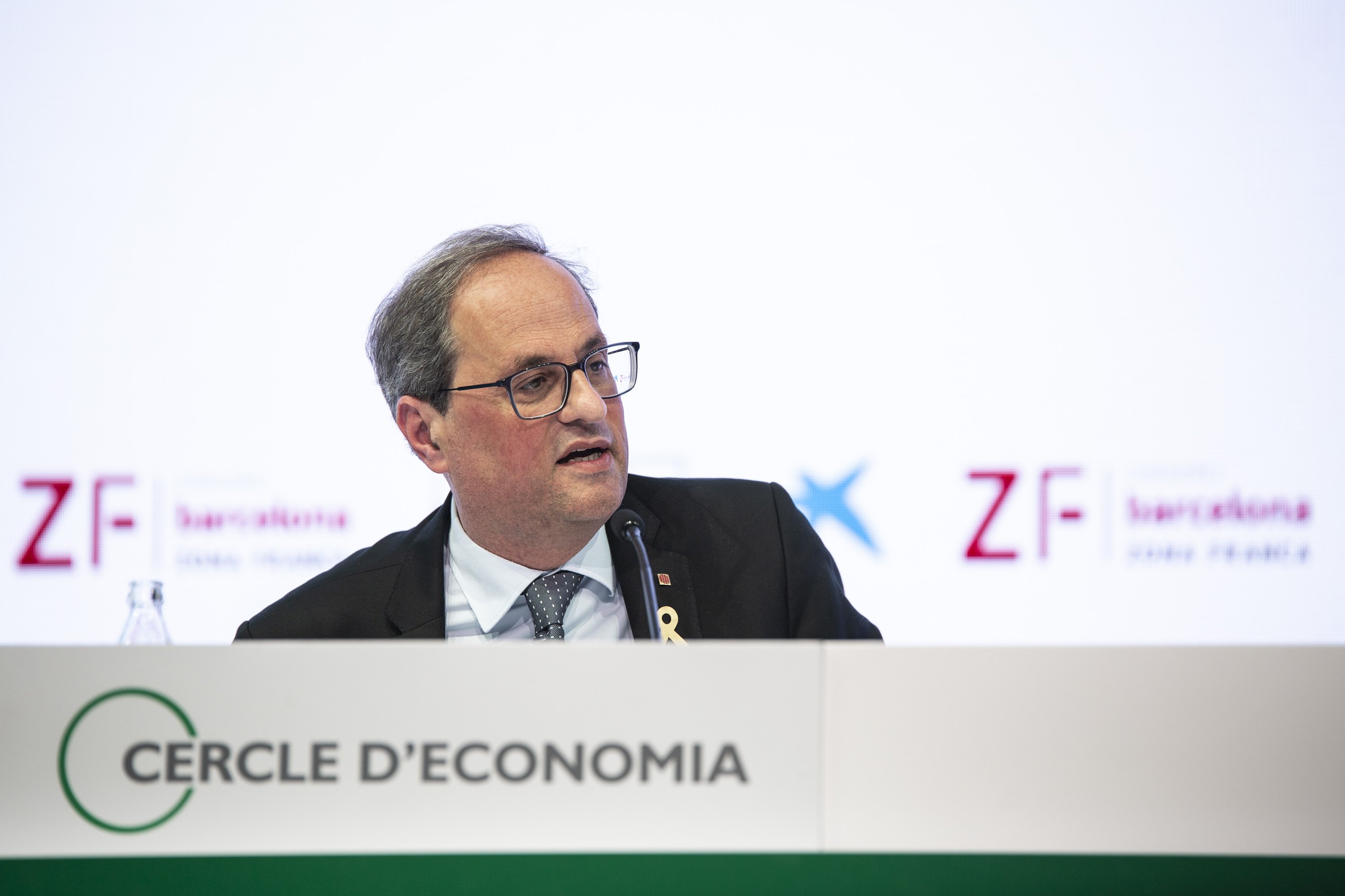 Torra rebate las insinuaciones del Cercle: "La economía catalana va bien"