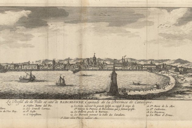 Gravat de Barcelona (1707). Font Cartoteca de Catalunya