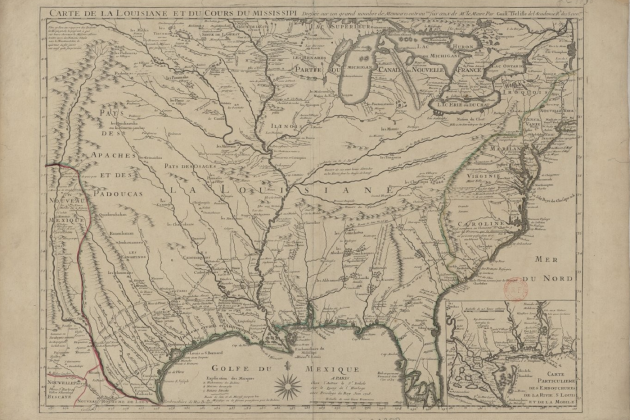 Mapa d'Amèrica del Nord (1717). Font Bibliothèque Nationale de France