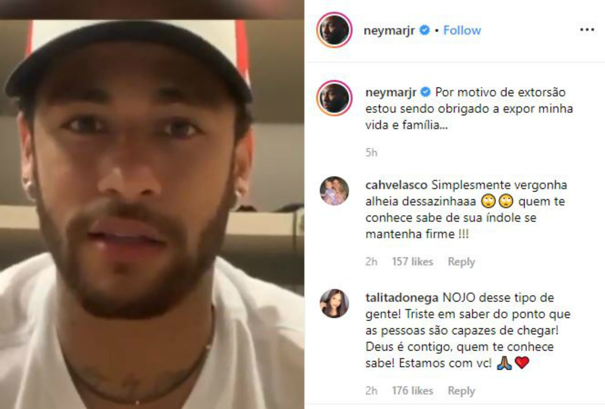 Neymar es defensa i publica fotos íntimes i missatges de la dona que l'acusa de violació