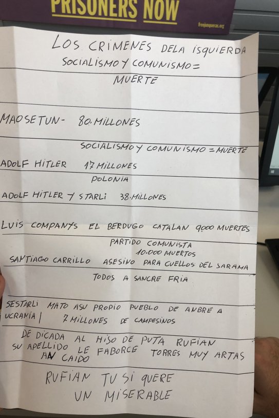 Carta Rufian Isquierda @gabrielrufian