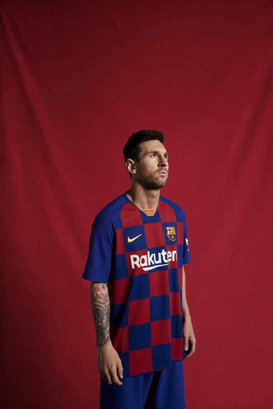 Messi Barça samarreta escacada FC Barcelona