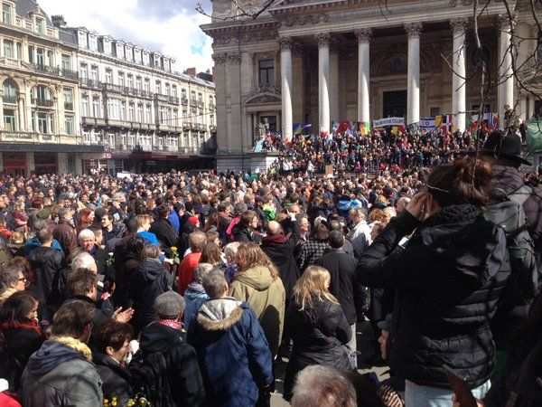 La marcha "Contra el terror, todos juntos" en Bruselas reúne 7.000 personas