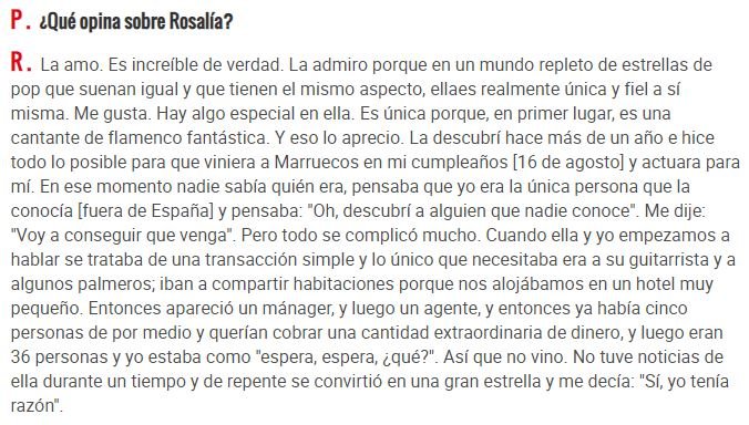 Articulo Madonna sobre Rosalia El mundo
