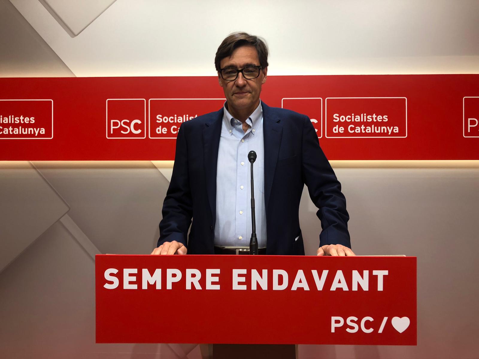 El PSC acusa a Torra de encender la calle "comportándose como un hooligan"