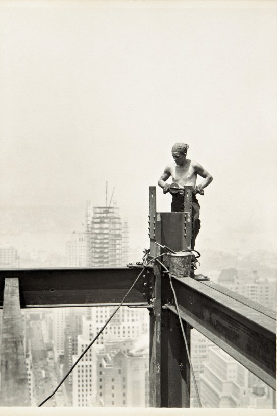 Lewis Hine  On The Hoist  Empire State Building 1931