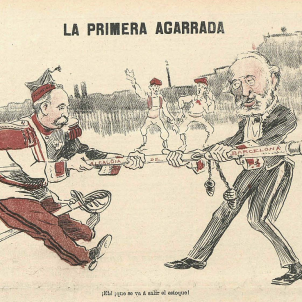 Test 64. El Tancament de caixes. Caricatura publicada a la revista Gedeon (1899). Font Biblioteca Nacional de España Test 64. El Tancament de caixes. Caricatura publicada a la revista Gedeon (1899). Font Biblioteca Nacional de España