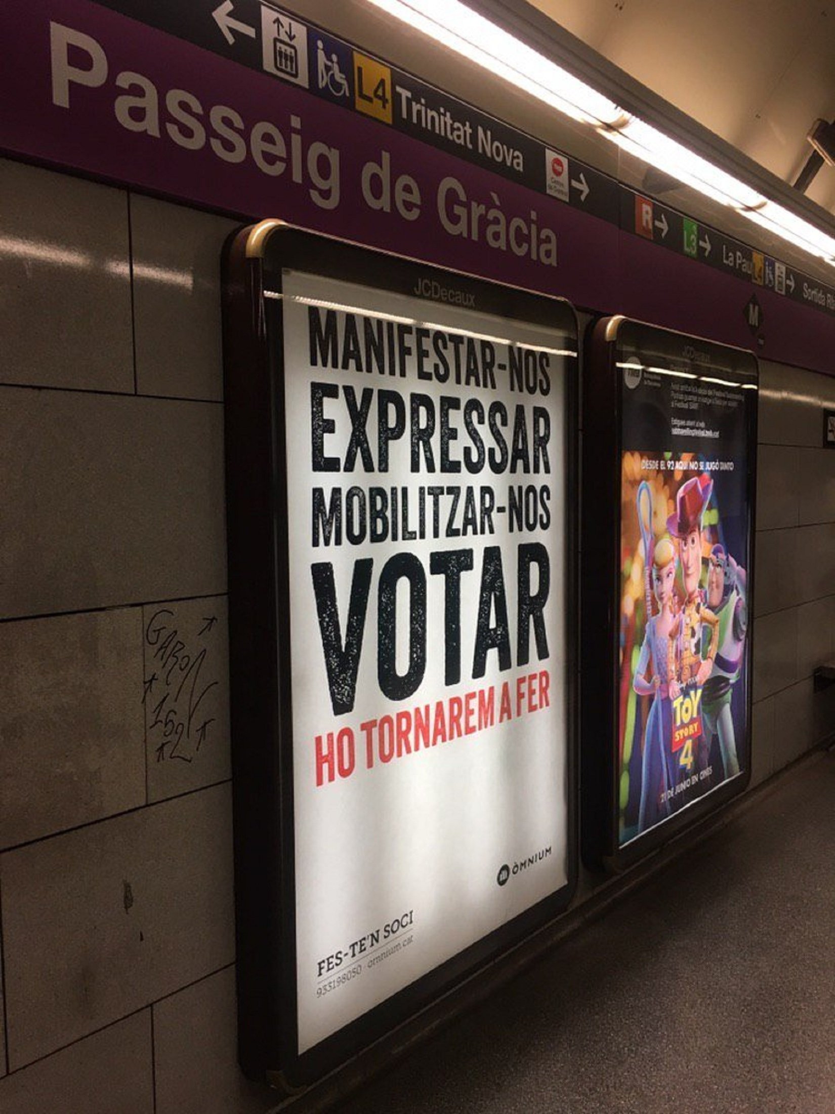 Òmnium denuncia presiones del PP y Cs por la campaña 'Ho tornarem a fer'