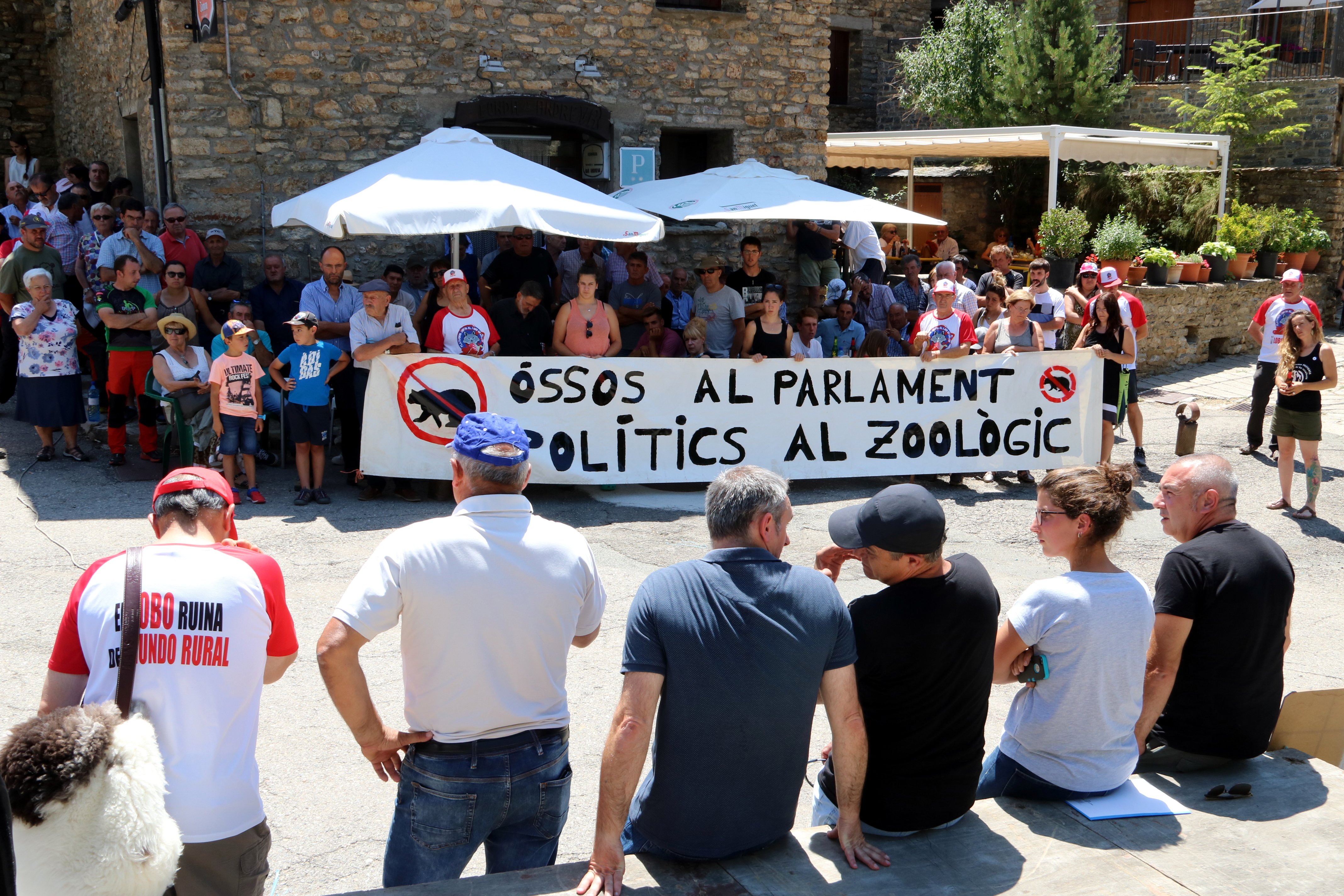 Manifestación contra el oso en el Pallars