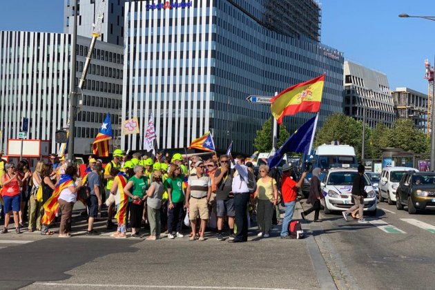 bandera espanyola manifestació Estrasburg Marta Lasalas bandera espanyola manifestació Estrasburg Marta Lasalas