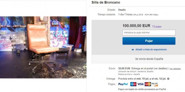 silla broncano subasta ebay