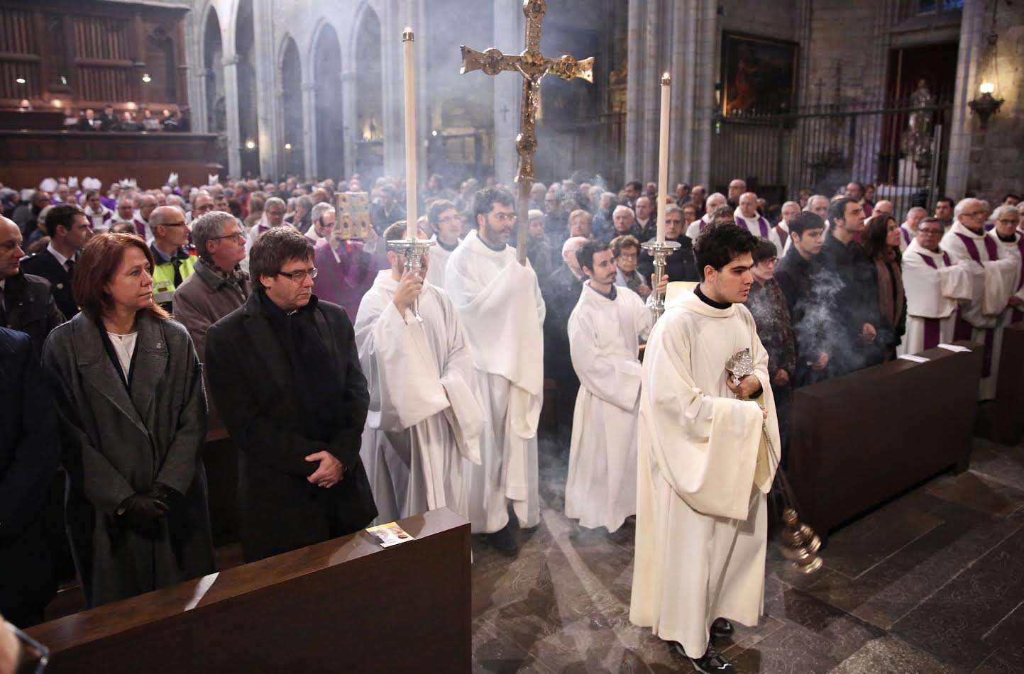 Puigdemont, a la misa en recuerdo del obispo de Girona Jaume Camprodon
