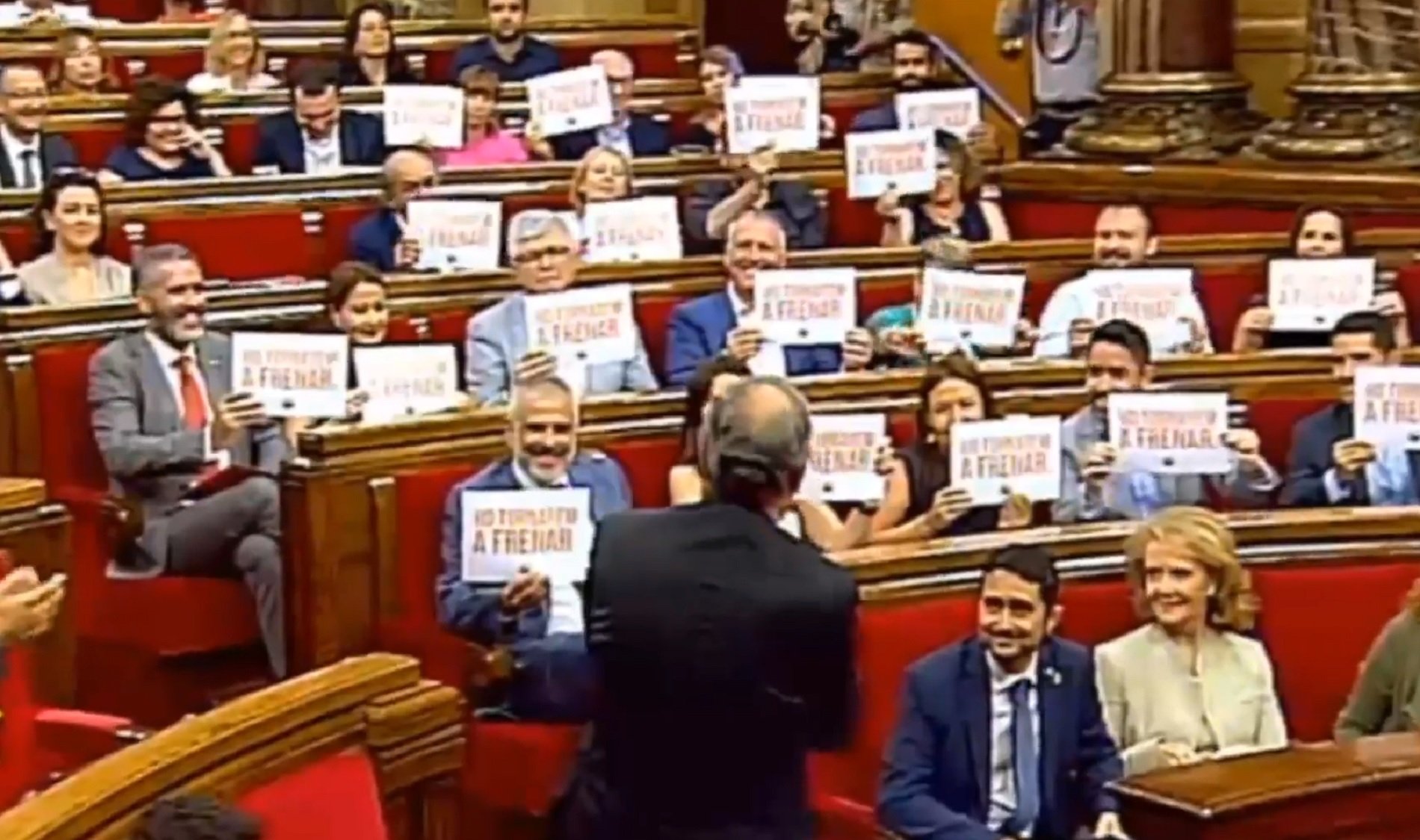 VÍDEO | Cs hi torna amb els cartells, ara amb el lema "Ho tornarem a frenar"