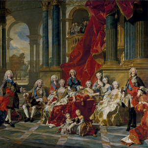 La familia de Felip V (1743), obra de Van Loo, que s'exposa al Museo del Prado. Font Viquipedia La familia de Felip V (1743), obra de Van Loo, que s'exposa al Museo del Prado. Font Viquipedia