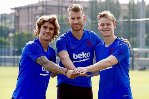 Griezmann Neto De Jong Barça entrenamiento FC Barcelona
