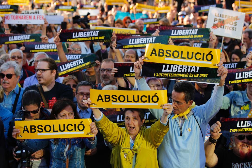 Five three-day-long marches to respond to Catalan trial verdicts