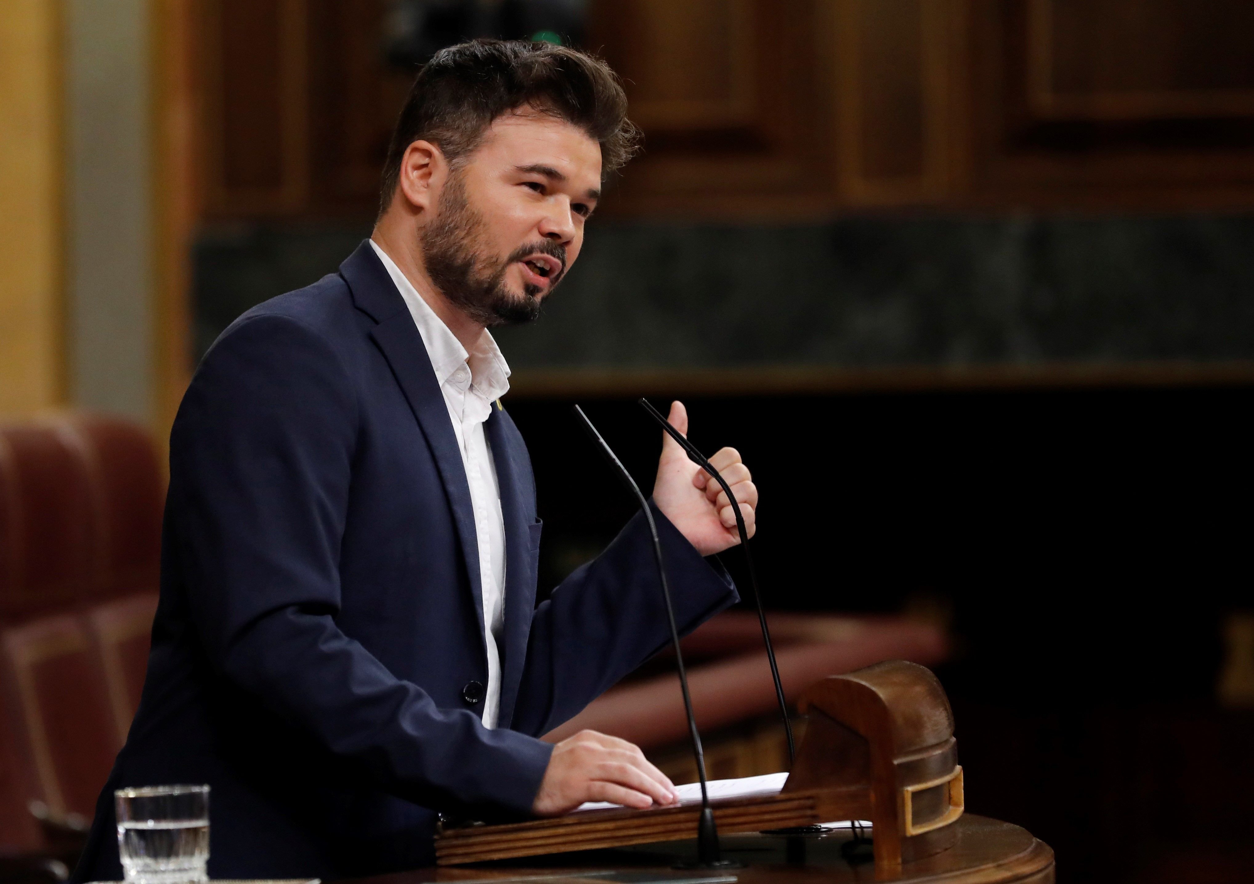 Rufián afirma que ERC rechaza y condena cualquier tipo de violencia