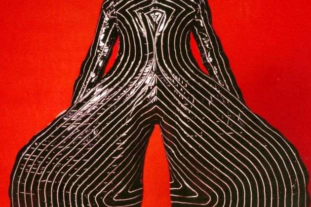 01. Striped bodysuit for Aladdin Sane tour 1973 Design by Kansai Yamamoto Photograph by Masayoshi Sukita Sukita The David Bowie Archive 2012[1]