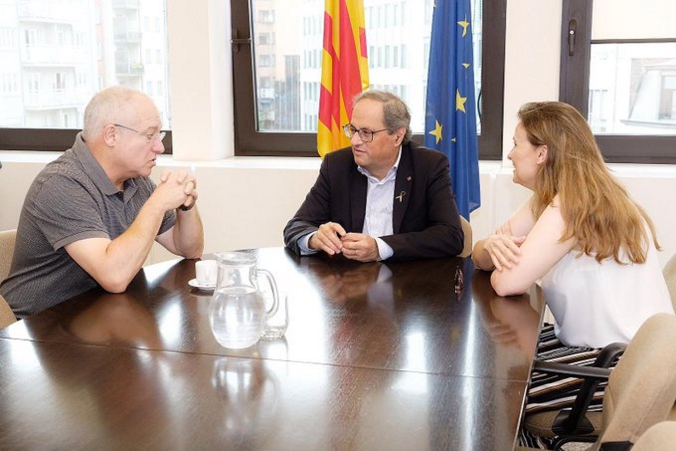 El presidente Torra se reúne en Bruselas con los exiliados Puig y Serret