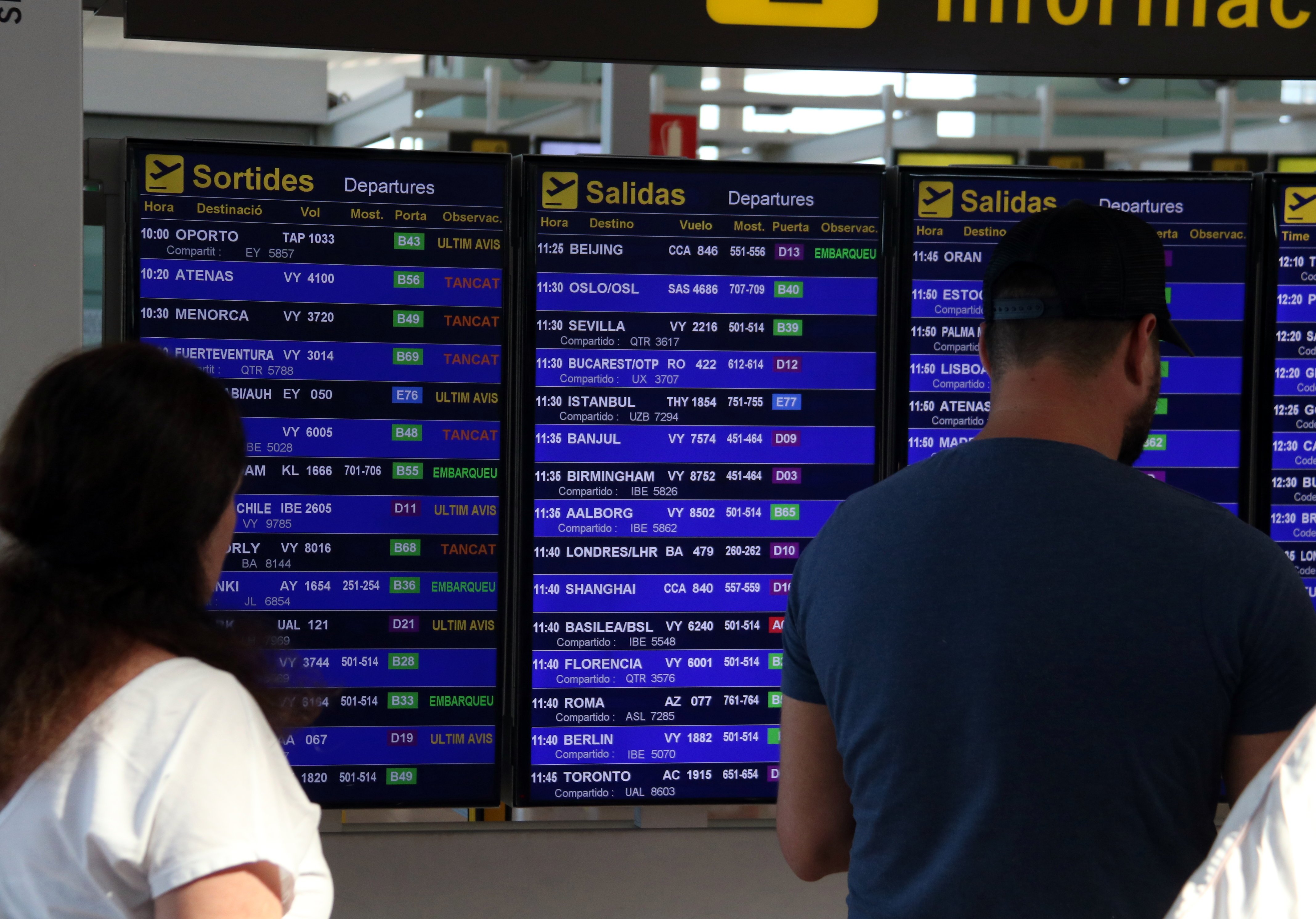 La huelga de Iberia afecta unos 15.600 pasajeros de Vueling en el Prat