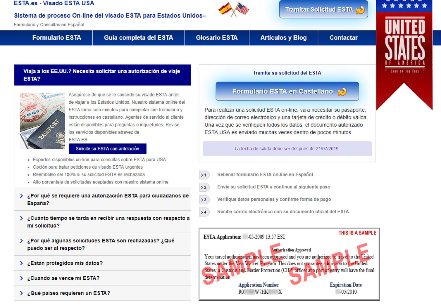 Alertan de una web que simula ser oficial para tramitar autorizaciones de viajes a EE.UU.