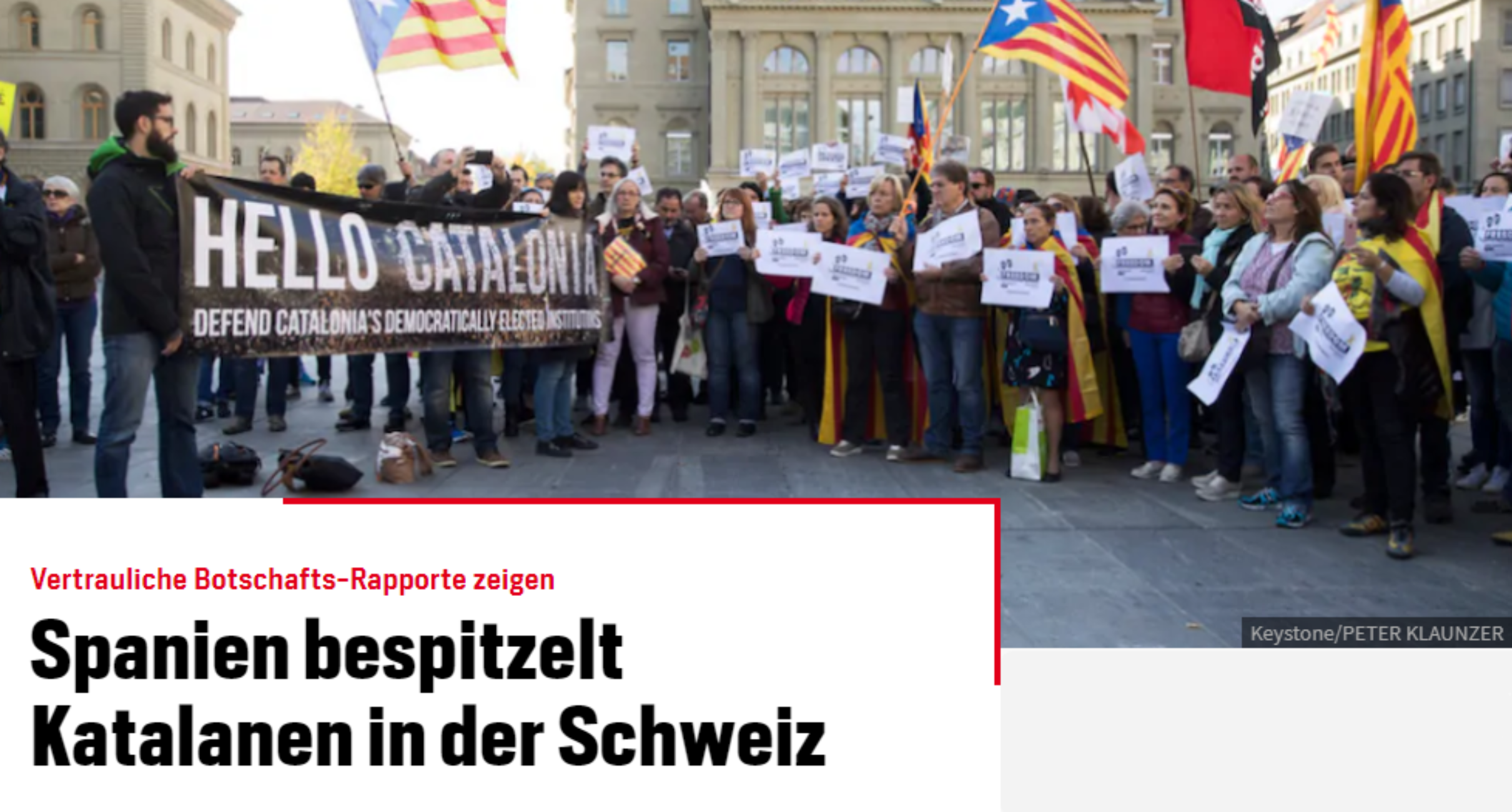 El diari suís més venut al·lucina: "Espanya espia els catalans a Suïssa"