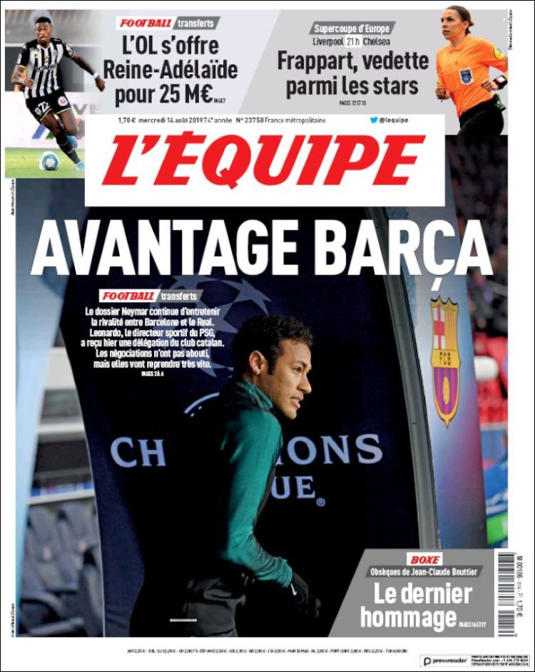 portada l'equipe neymar