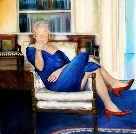 bill clinton vestido de mujer