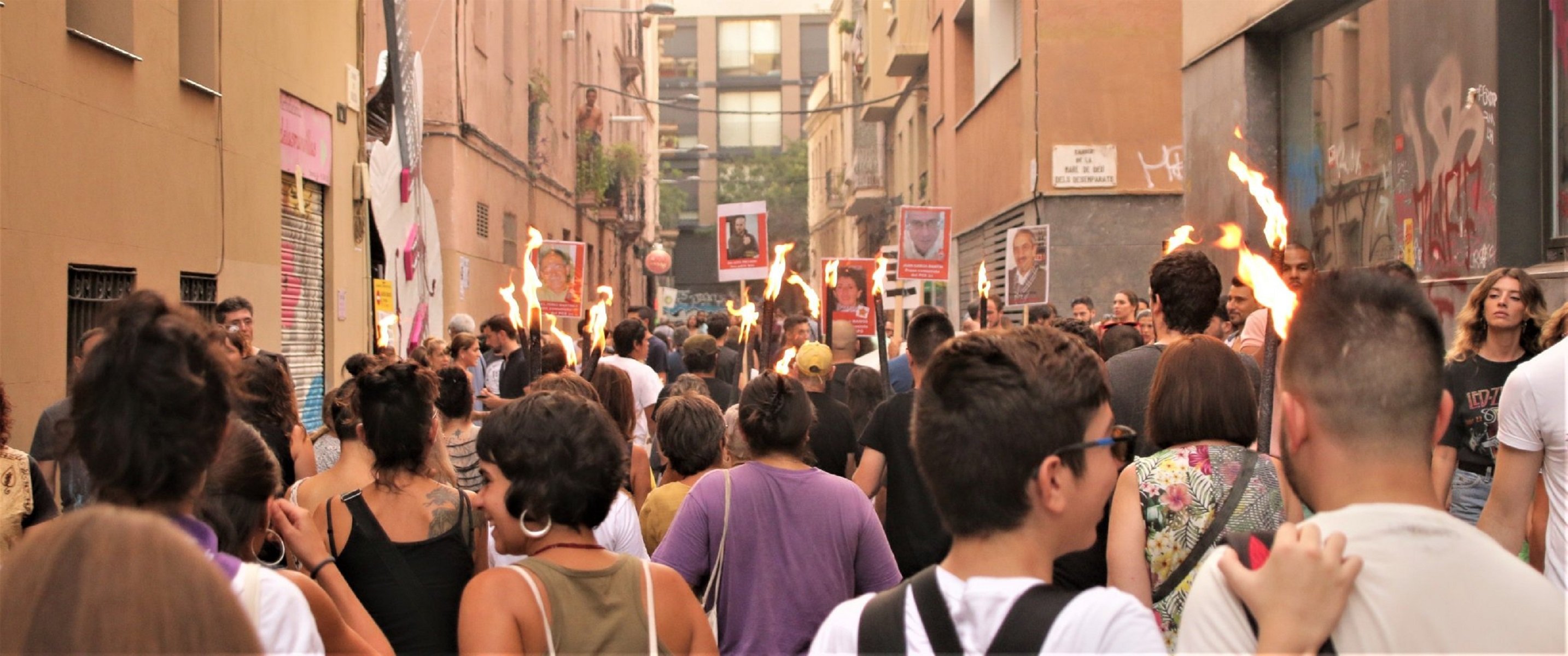 Manifestación en Gràcia por la libertad de los presos políticos