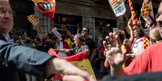 manifestacio españolista ultra hablamos español españolismo josep buey ppc partido popular barcelona septiembre 2018 - Carles Palacio