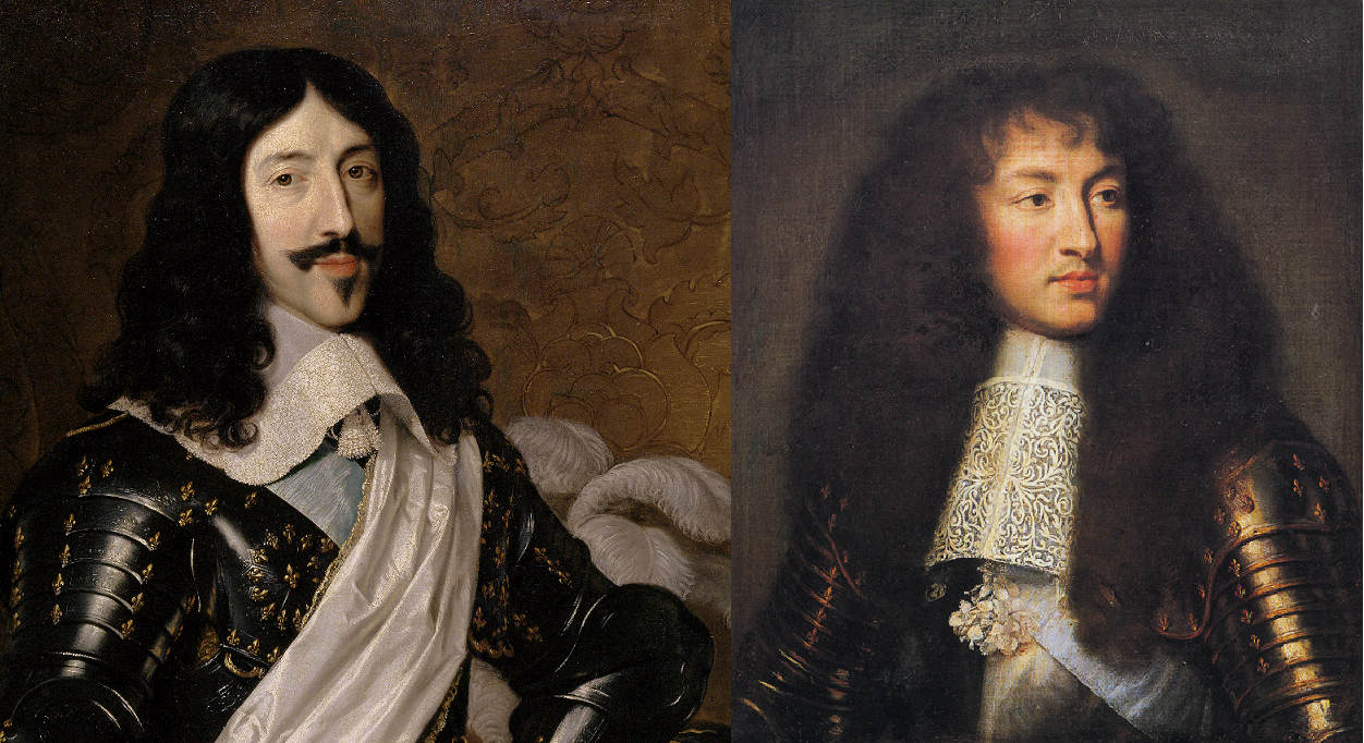 Lluis XIII (Philippe de Champaigne) y Lluis XIV (Charles le Brun). Fuente Wikimedia Commons