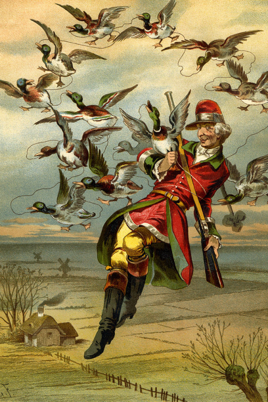 742px Gottfried Franz Munchhausen flying with ducks 742px Gottfried Franz Munchhausen flying with ducks