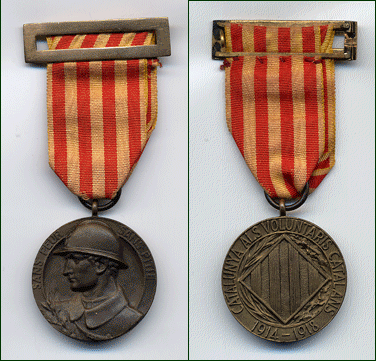 Medalles del Comitè de Germanor de Voluntaris Catalans