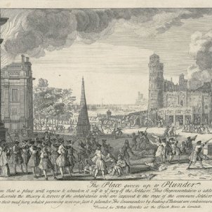 Test 74. L'assalt borbònic de l'11 de setembre de 1714. Gravat de l'assalt (1750) obra de Jacques Rigaud. Font Cartoteca de Catalunya Test 74. L'assalt borbònic de l'11 de setembre de 1714. Gravat de l'assalt (1750) obra de Jacques Rigaud. Font Cartoteca de Catalunya