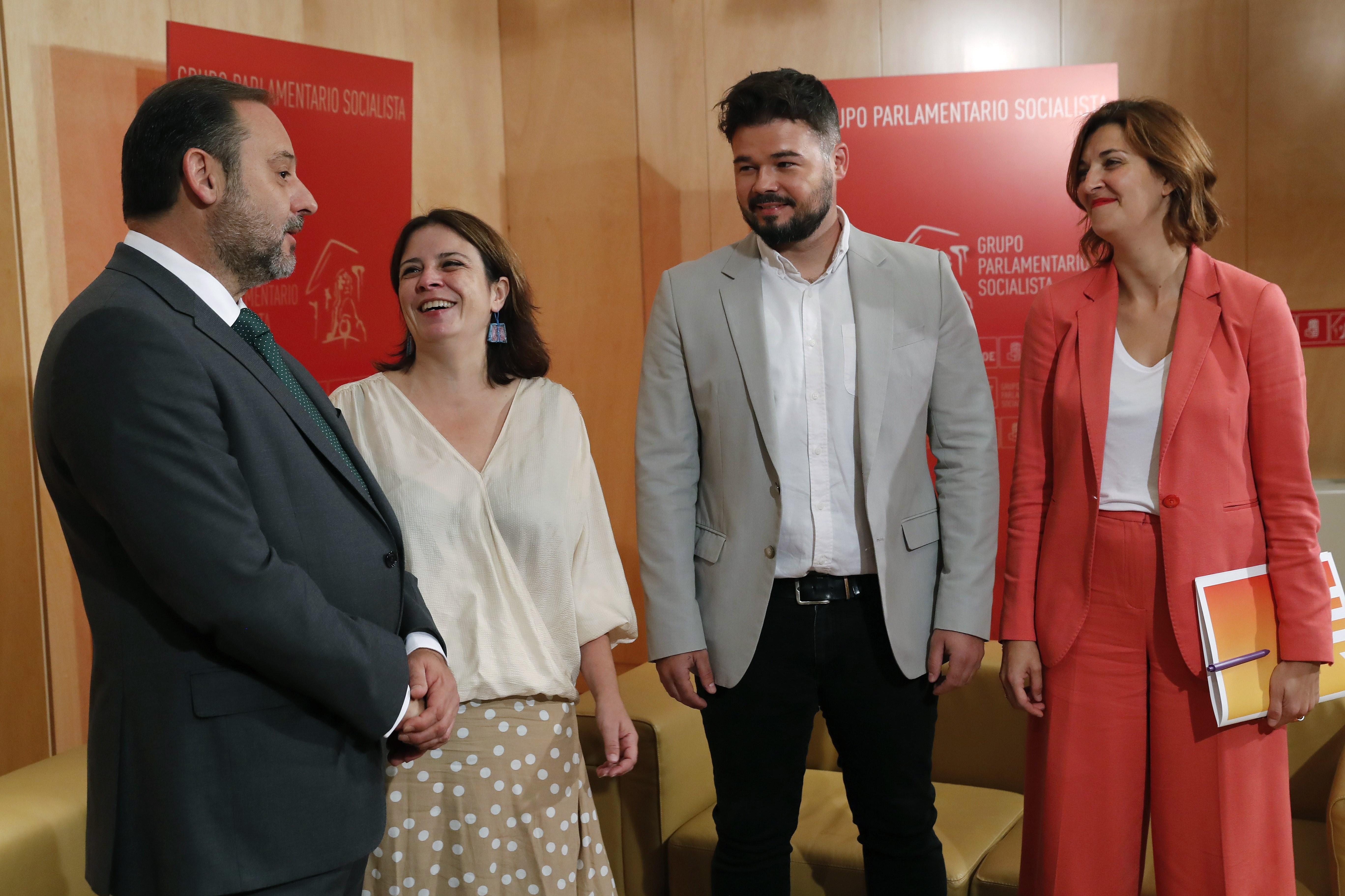 Rufián i Lastra tancaran avui una nova reunió per la investidura de Sánchez